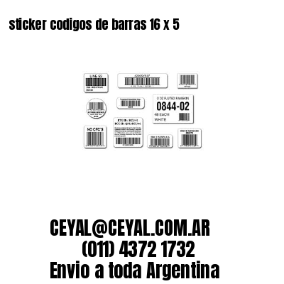 sticker codigos de barras 16 x 5