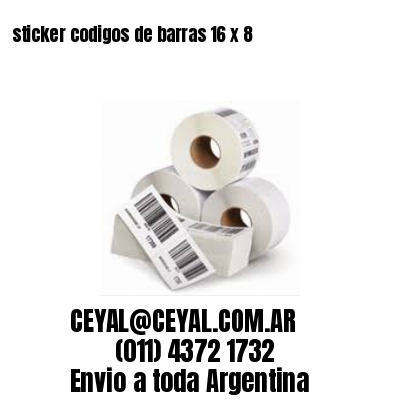 sticker codigos de barras 16 x 8