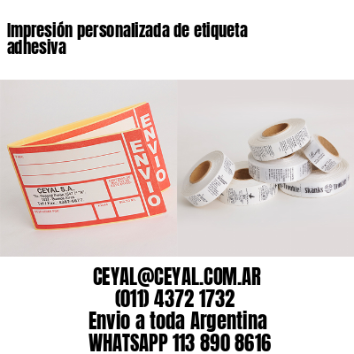 Impresión personalizada de etiqueta adhesiva