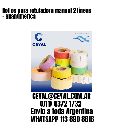 Rollos para rotuladora manual 2 líneas – alfanumérica