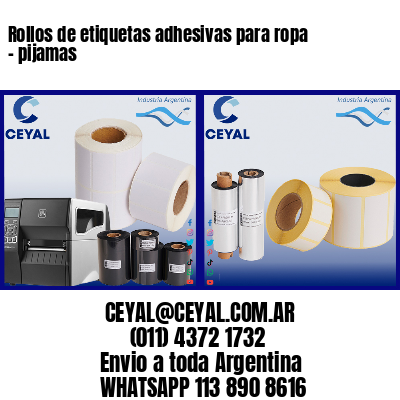 Rollos de etiquetas adhesivas para ropa – pijamas