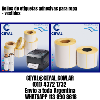 Rollos de etiquetas adhesivas para ropa - vestidos