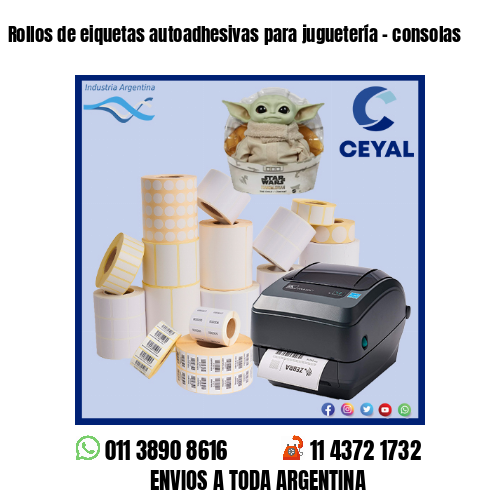 Rollos de eiquetas autoadhesivas para juguetería – consolas