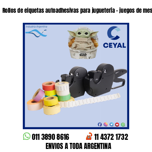 Rollos de eiquetas autoadhesivas para juguetería – juegos de mesa