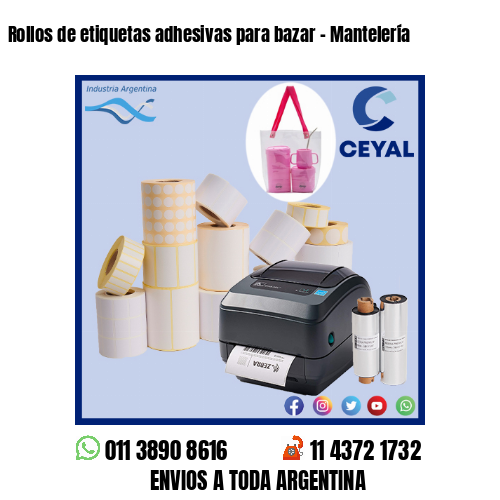 Rollos de etiquetas adhesivas para bazar – Mantelería