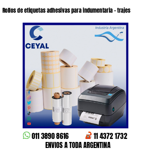 Rollos de etiquetas adhesivas para indumentaria – trajes