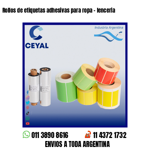 Rollos de etiquetas adhesivas para ropa – lenceria