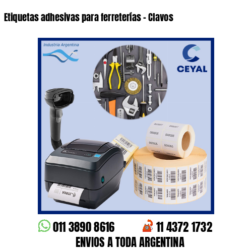 Etiquetas adhesivas para ferreterías – Clavos