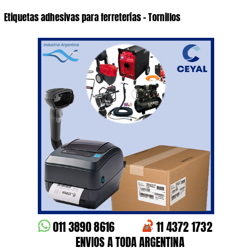 Etiquetas adhesivas para ferreterías – Tornillos