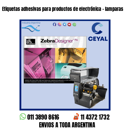 Etiquetas adhesivas para productos de electrónica - lamparas