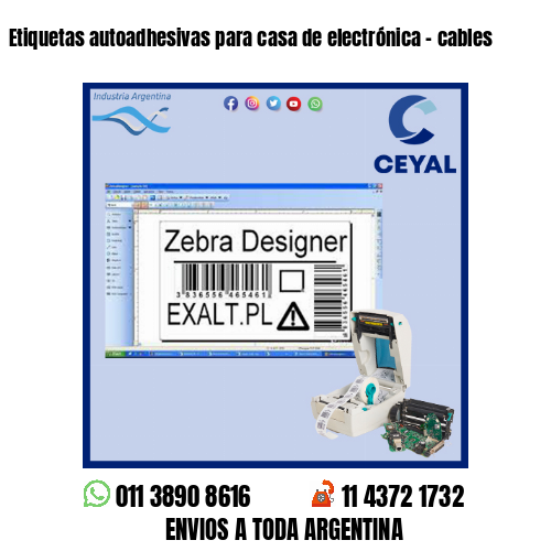 Etiquetas autoadhesivas para casa de electrónica - cables