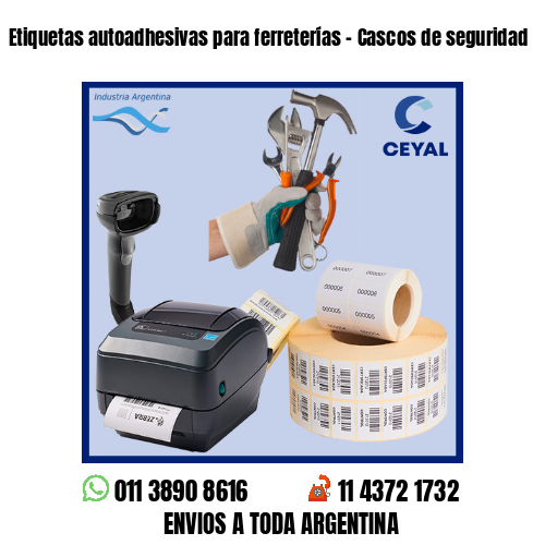 Etiquetas autoadhesivas para ferreterías – Cascos de seguridad