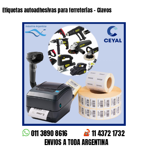 Etiquetas autoadhesivas para ferreterías – Clavos