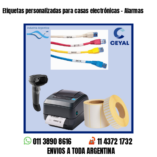 Etiquetas personalizadas para casas electrónicas – Alarmas