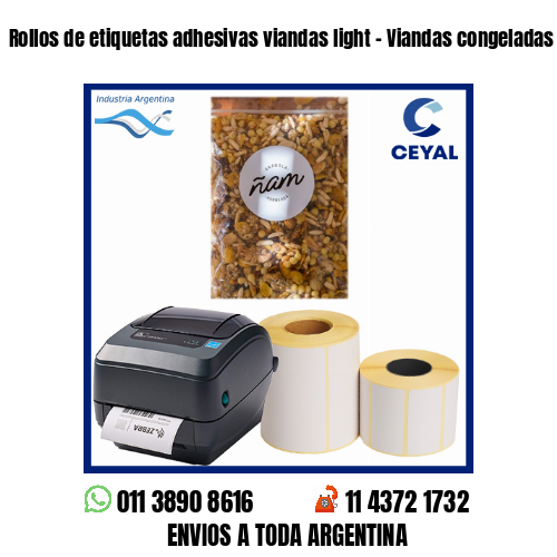 Rollos de etiquetas adhesivas viandas light – Viandas congeladas