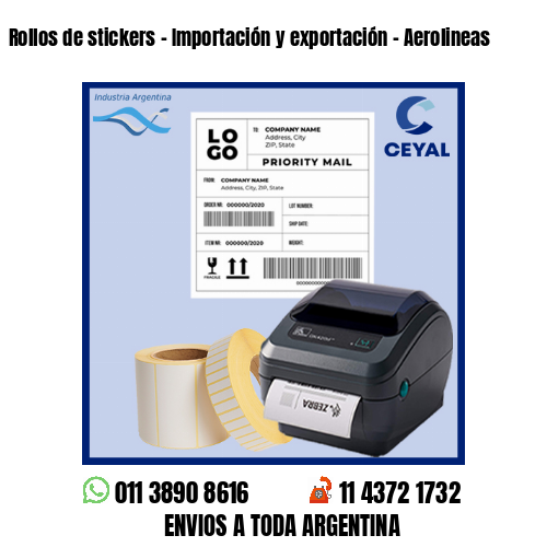 Rollos de stickers – Importación y exportación – Aerolineas