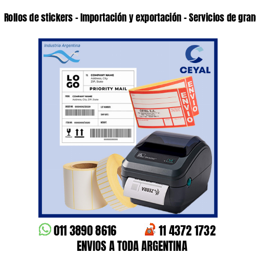 Rollos de stickers – Importación y exportación – Servicios de grandes envíos