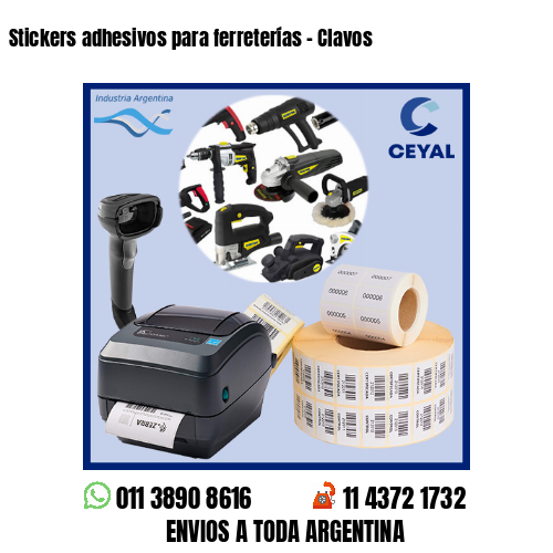 Stickers adhesivos para ferreterías – Clavos