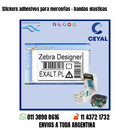 Stickers adhesivos para mercerías – bandas elasticas