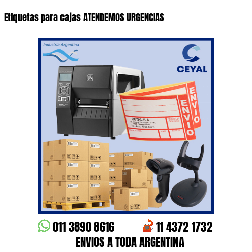 Etiquetas para cajas ATENDEMOS URGENCIAS