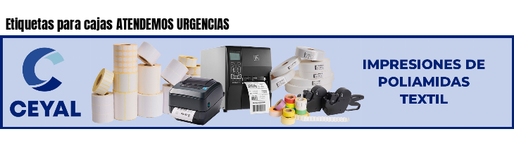 Etiquetas para cajas ATENDEMOS URGENCIAS 