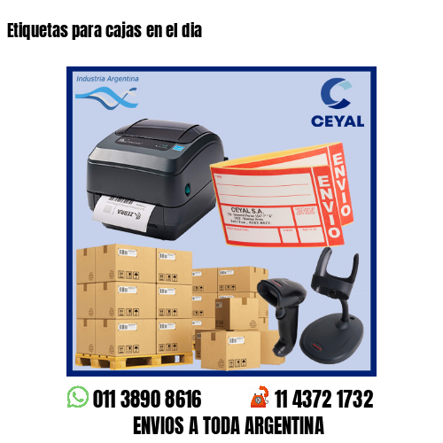 Etiquetas para cajas en el dia