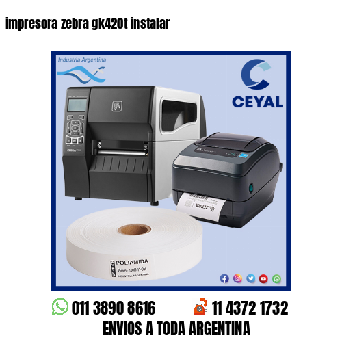 impresora zebra gk420t instalar