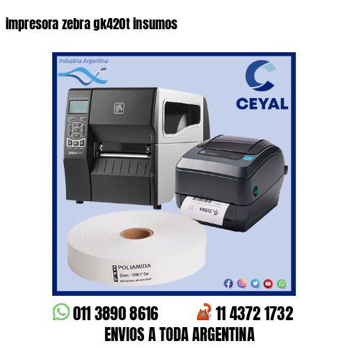 impresora zebra gk420t insumos