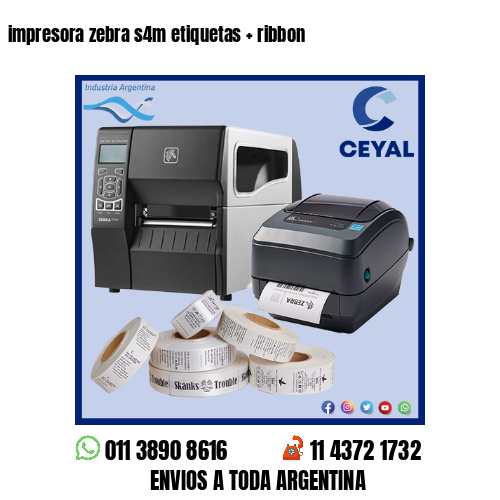 impresora zebra s4m etiquetas   ribbon