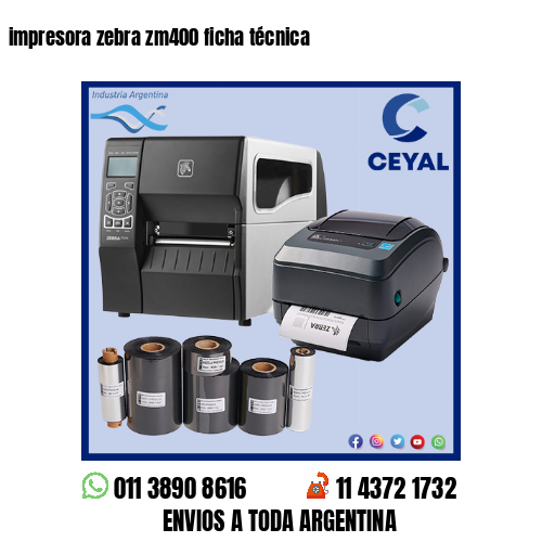 impresora zebra zm400 ficha técnica