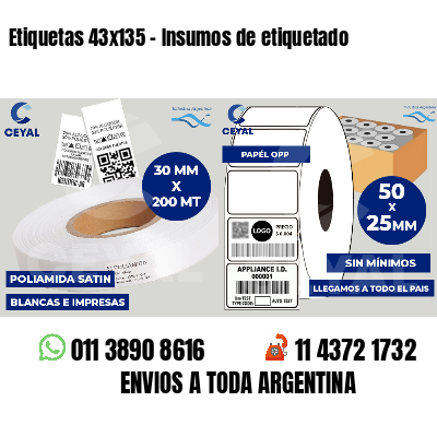 Etiquetas 43x135 - Insumos de etiquetado