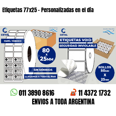 Etiquetas 77x25 - Personalizadas en el día