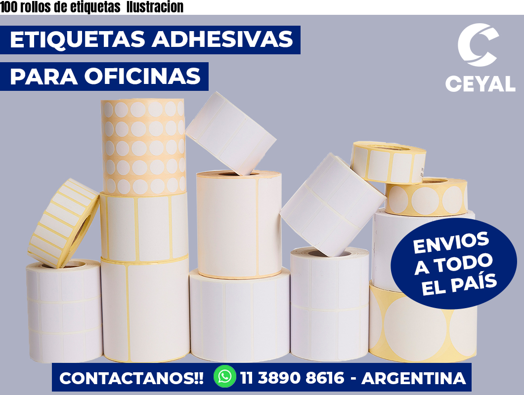 100 rollos de etiquetas  Ilustracion