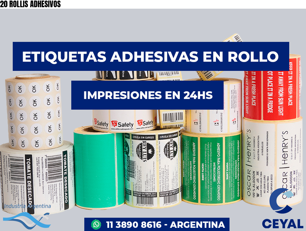 20 ROLLIS ADHESIVOS