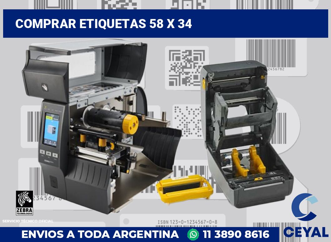 Comprar etiquetas 58 x 34