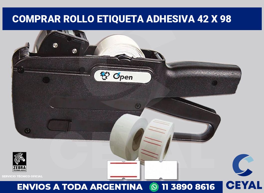 Comprar rollo etiqueta adhesiva 42 x 98