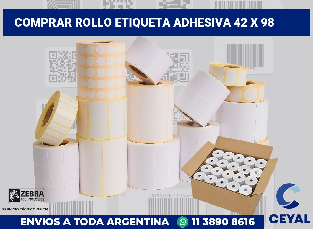 Comprar rollo etiqueta adhesiva 42 x 98