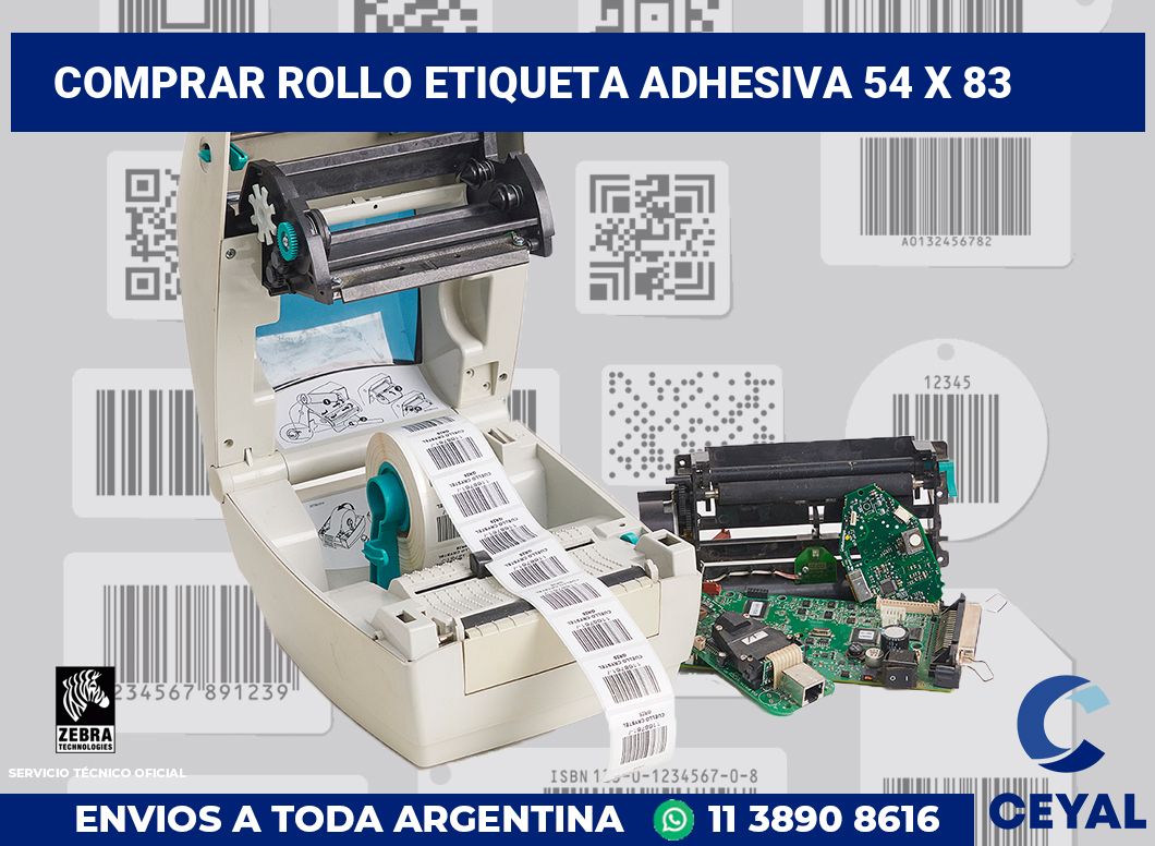 Comprar rollo etiqueta adhesiva 54 x 83