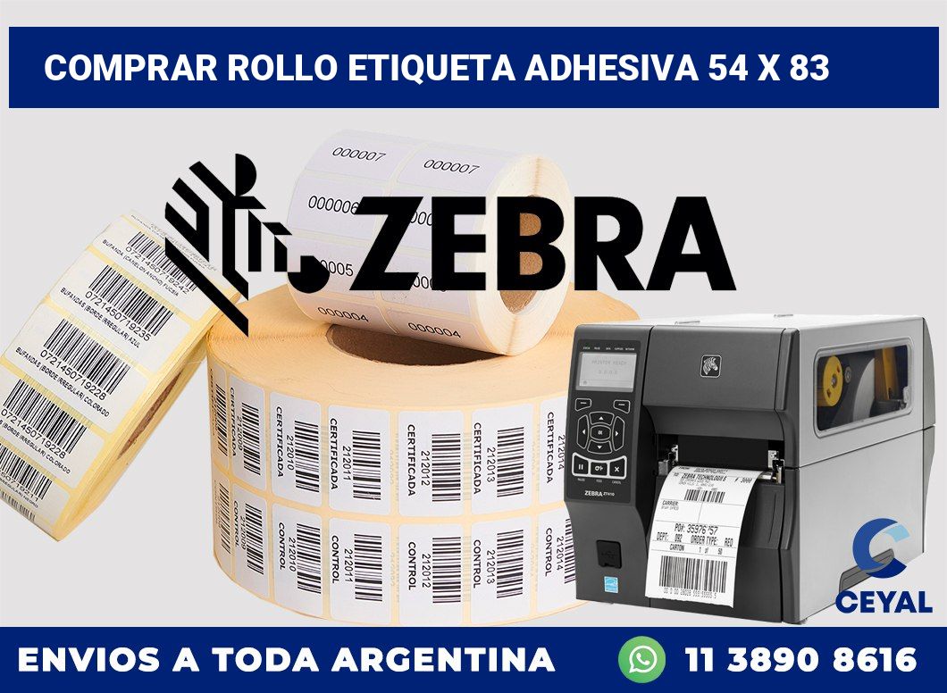 Comprar rollo etiqueta adhesiva 54 x 83