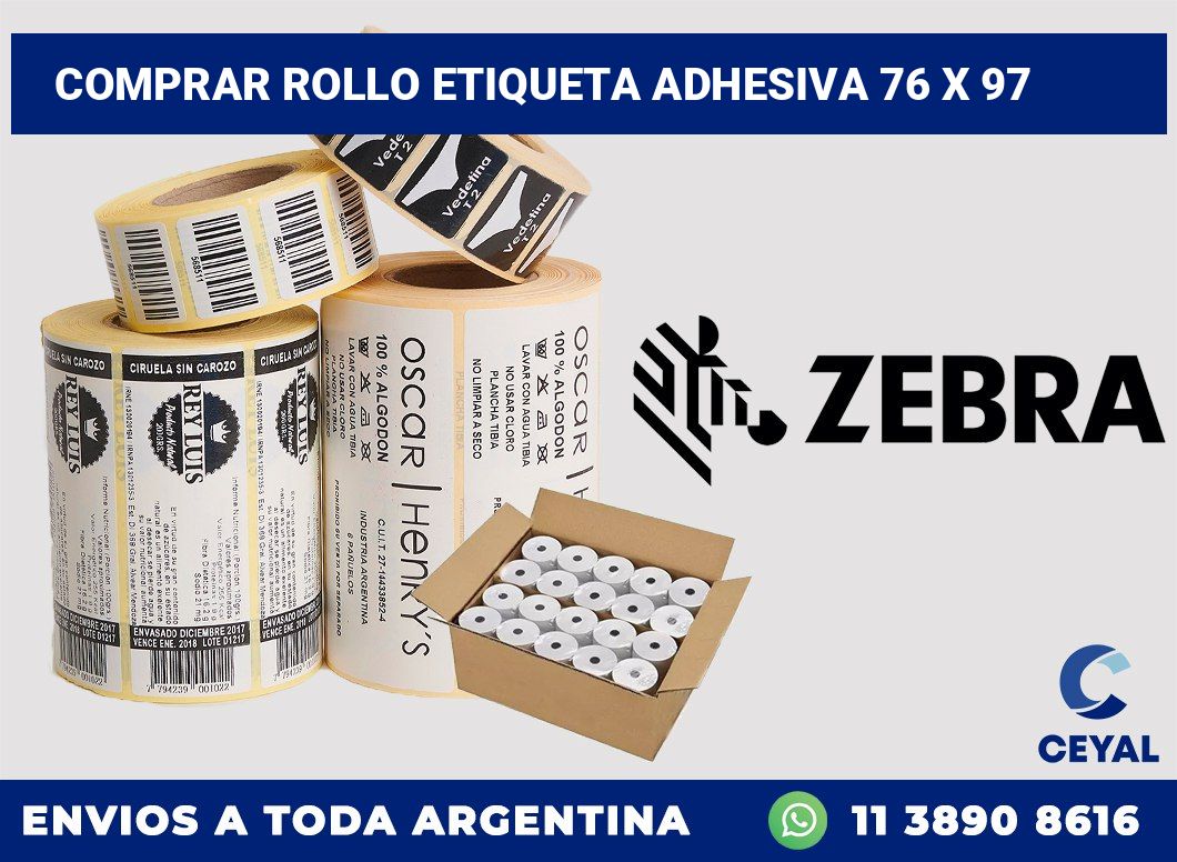 Comprar rollo etiqueta adhesiva 76 x 97