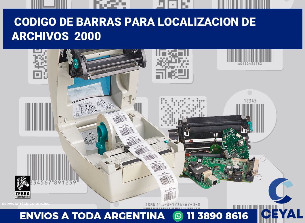 codigo de barras para localizacion de archivos  2000