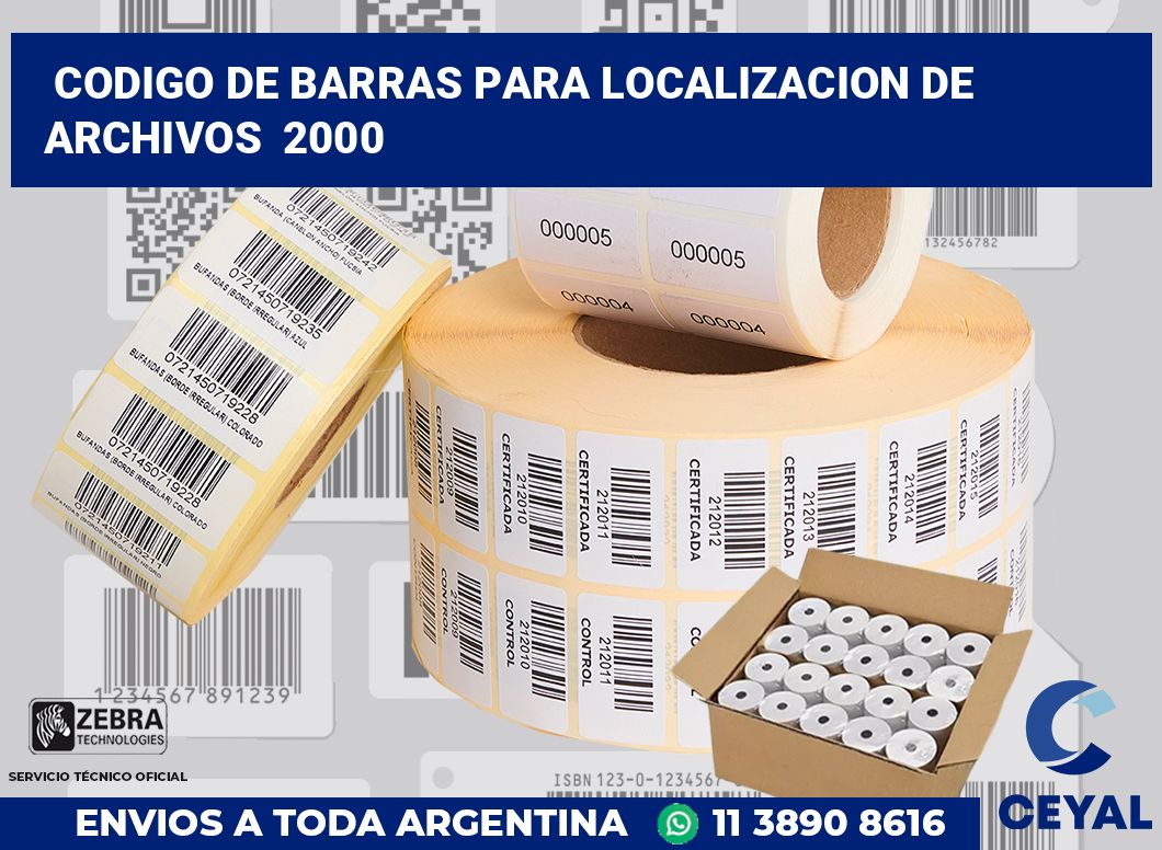 codigo de barras para localizacion de archivos  2000