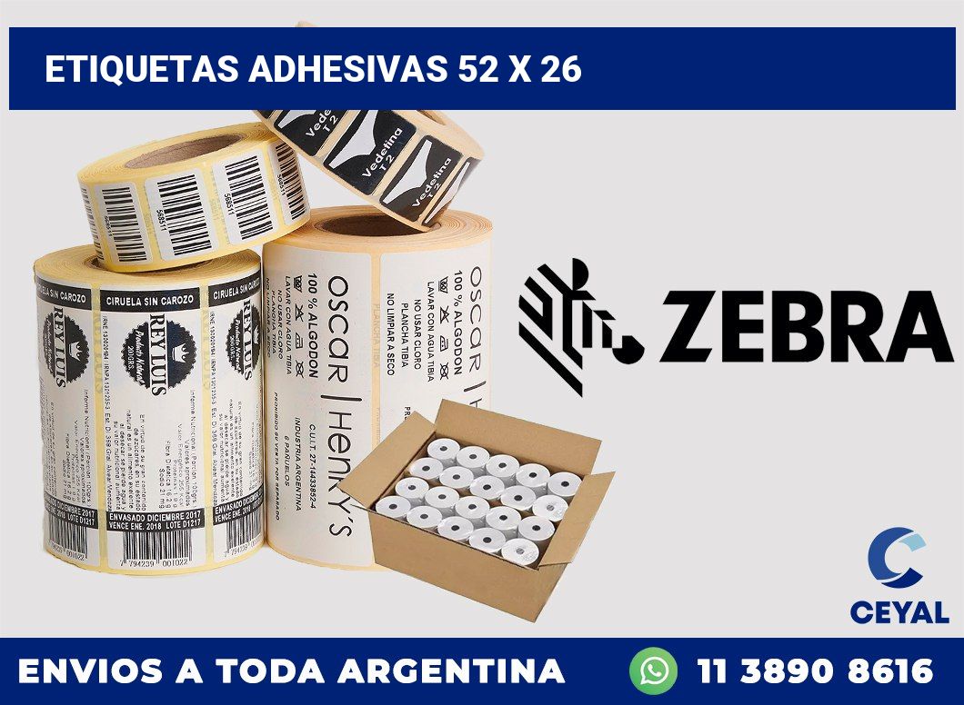 etiquetas adhesivas 52 x 26