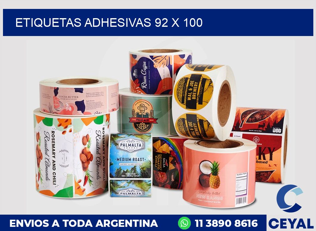 etiquetas adhesivas 92 x 100