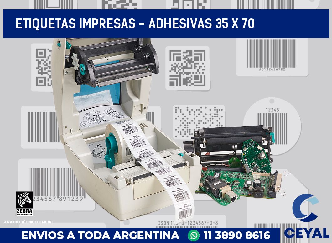 etiquetas impresas - Adhesivas 35 x 70