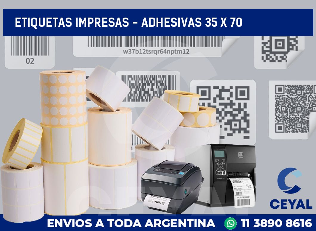 etiquetas impresas - Adhesivas 35 x 70