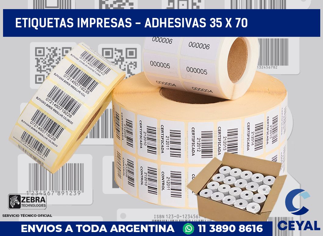 etiquetas impresas – Adhesivas 35 x 70