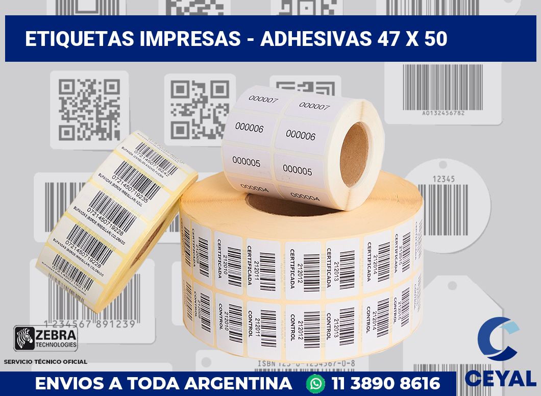 etiquetas impresas – Adhesivas 47 x 50