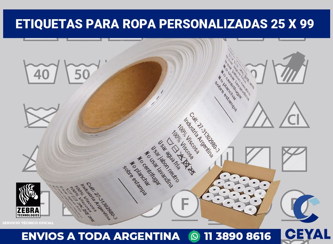 etiquetas para ropa personalizadas 25 x 99