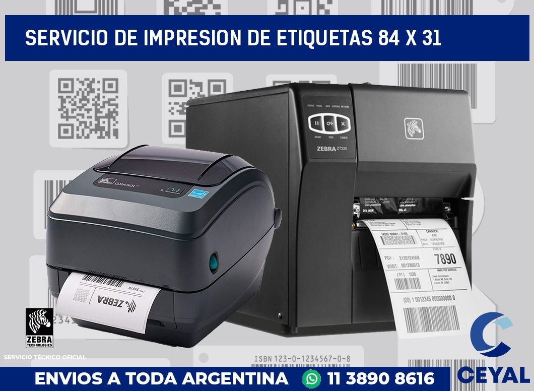 servicio de impresion de etiquetas 84 x 31